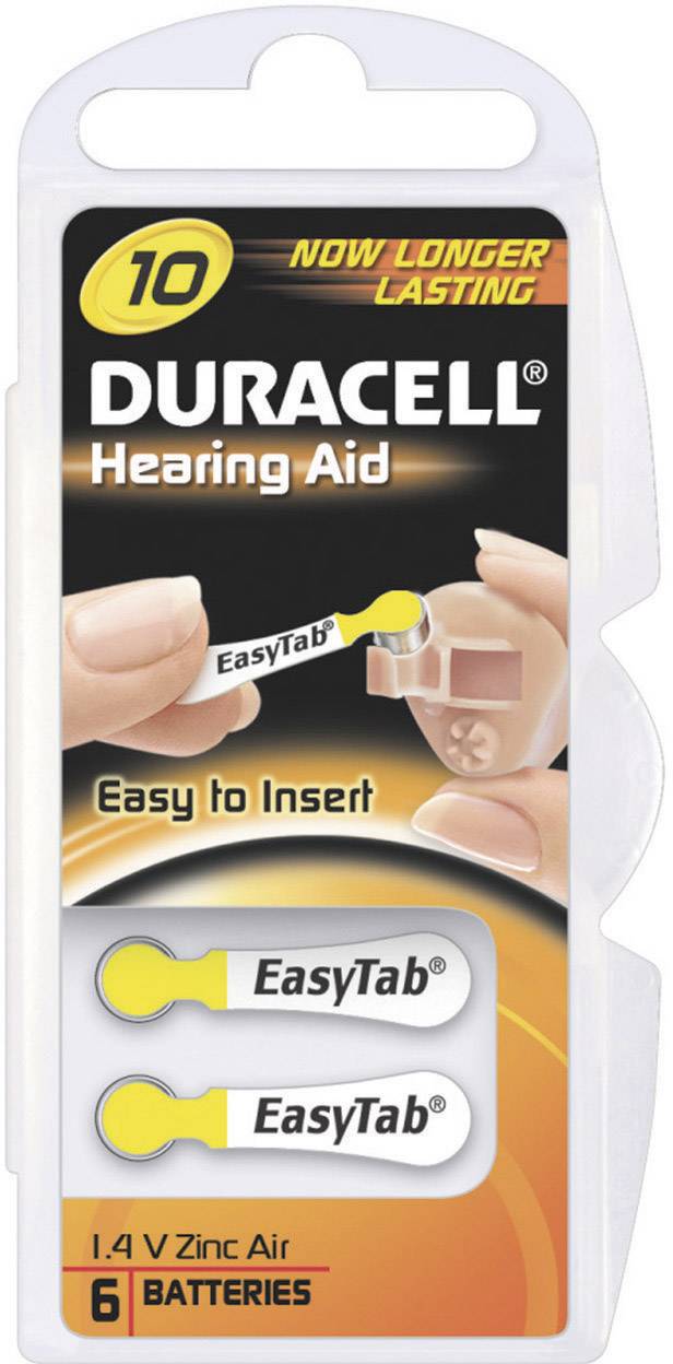 Duracell Knopfzelle ZA10 1.4 V 6 St. 95 mAh Zink-Luft PR70 Hörgerätebatterie