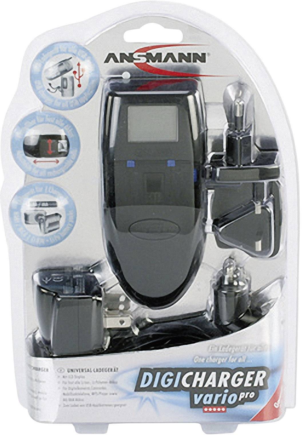 Ansmann Vario pro 5025132-510 Kamera-Ladegerät Passender Akku NiMH, LiIon, LiPo
