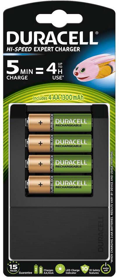 Duracell CEF15 Rundzellen-Ladegerät NiMH Micro (AAA), Mignon (AA)