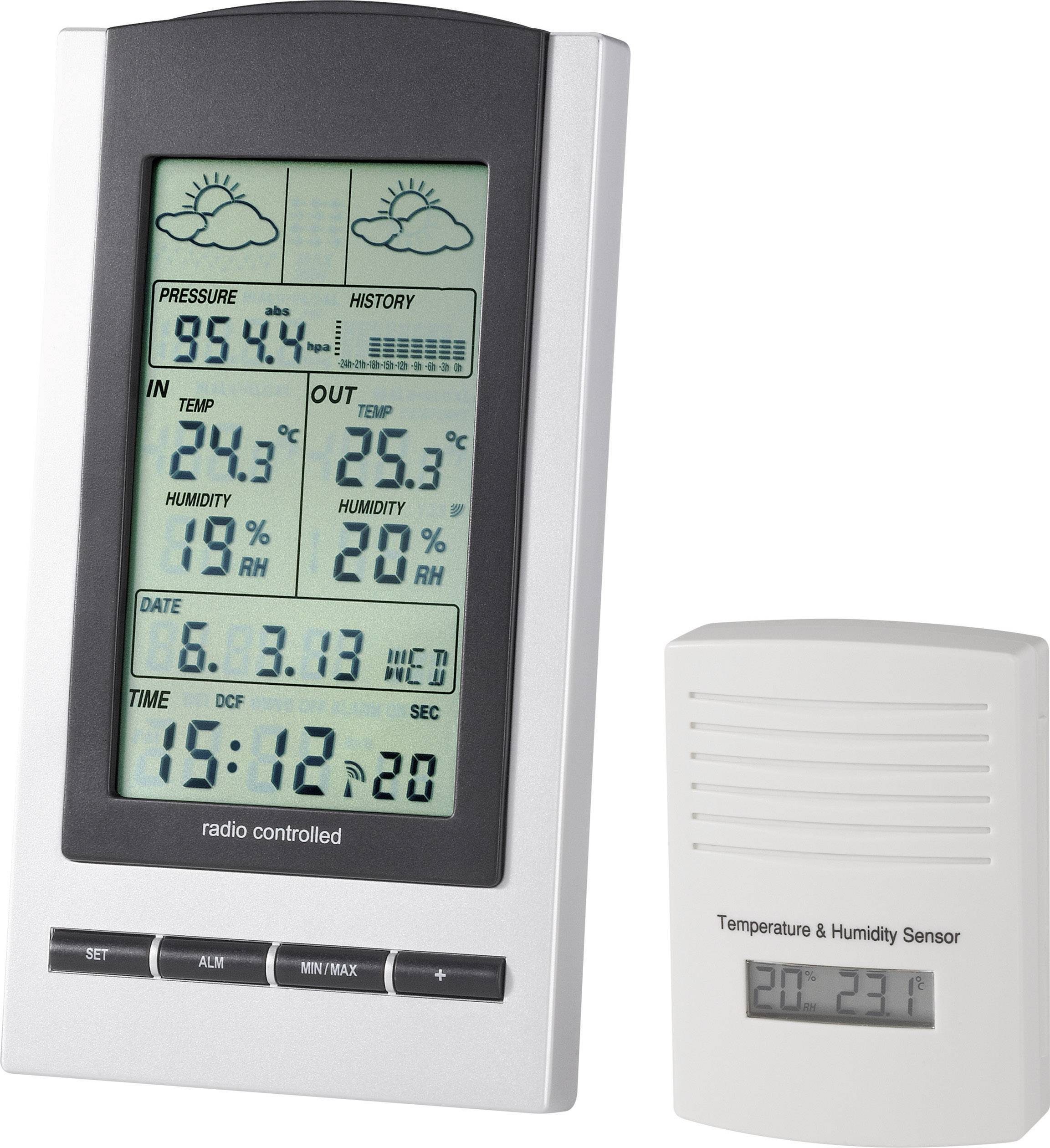 WH 1173 Funk-Wetterstation Vorhersage für 12 bis 24 Stunden Anzahl Sensoren max. 1