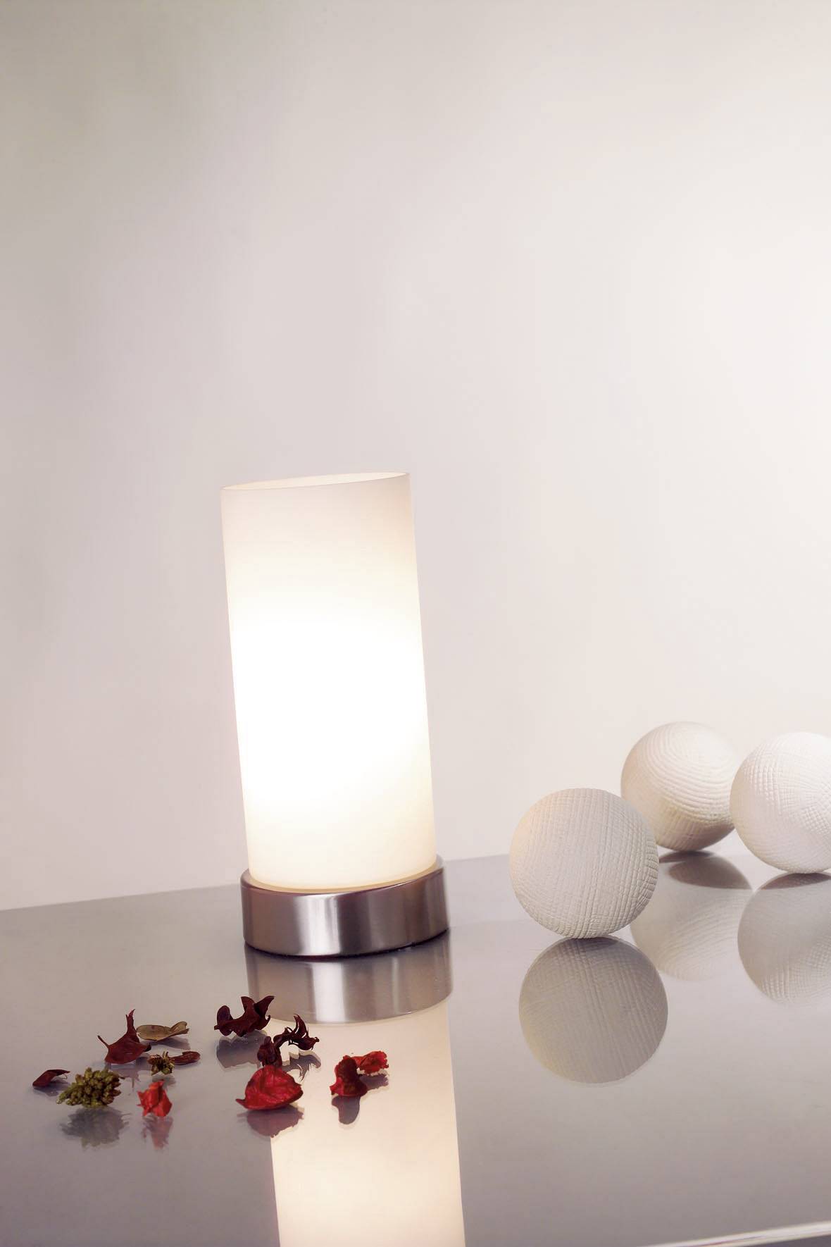 Paulmann Pinja 77029 Tischlampe Halogen E14 40 W Chrom, Opal