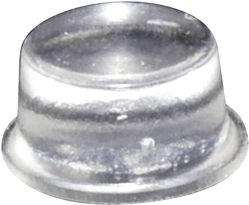 Eine runde, glänzende Metallkappe, möglicherweise für den Schutz von Schraubenköpfen oder als Verschluss.