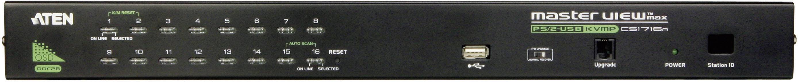 ATEN KVM Switch, USB und PS/2, 16-fach, 19 Zoll