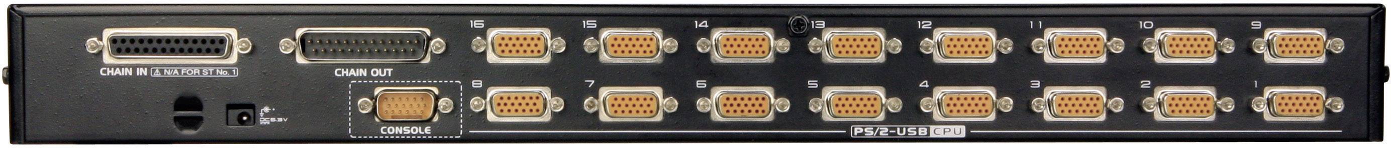 ATEN KVM Switch, USB und PS/2, 16-fach, 19 Zoll