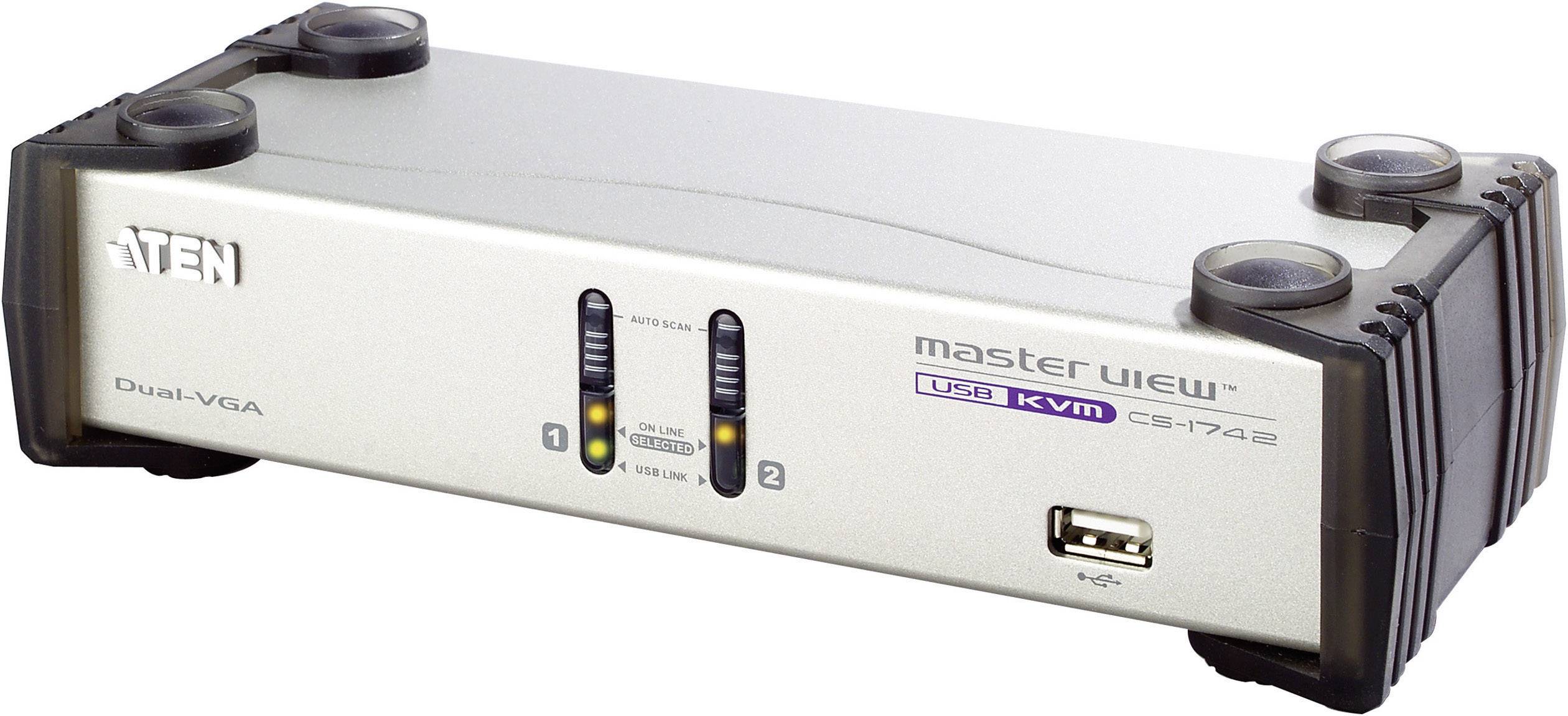 ATEN CS1742C-AT 2 Port KVM-Umschalter VGA USB 2048 x 1536 Pixel