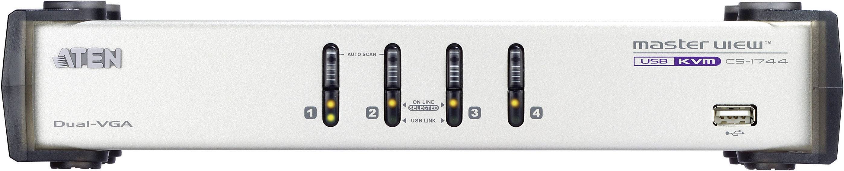 ATEN CS1744C-AT 4 Port KVM-Umschalter VGA USB 2048 x 1536 Pixel