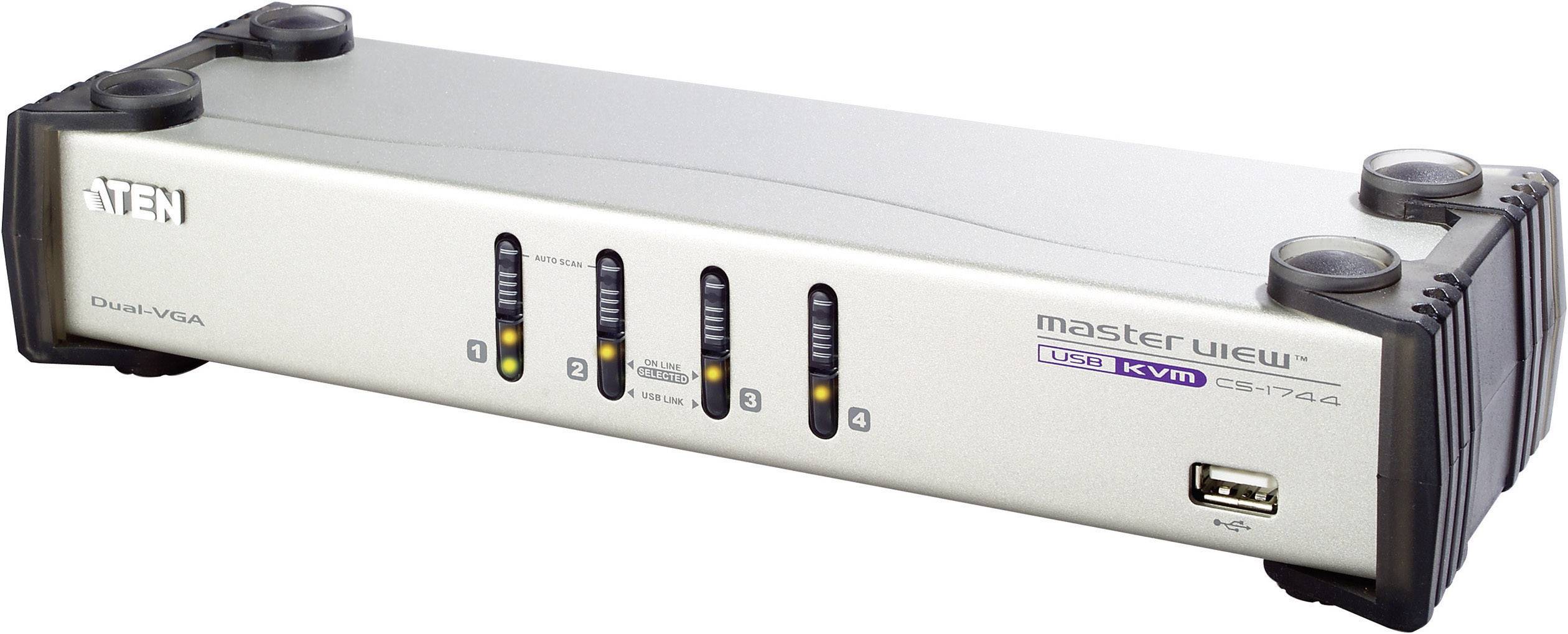 ATEN CS1744C-AT 4 Port KVM-Umschalter VGA USB 2048 x 1536 Pixel