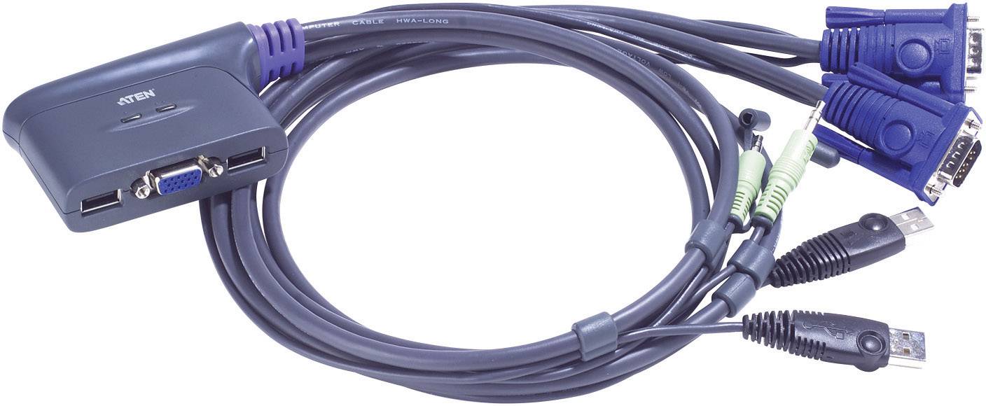 ATEN CS62US 2 Port KVM-Umschalter VGA USB 2048 x 1536 Pixel