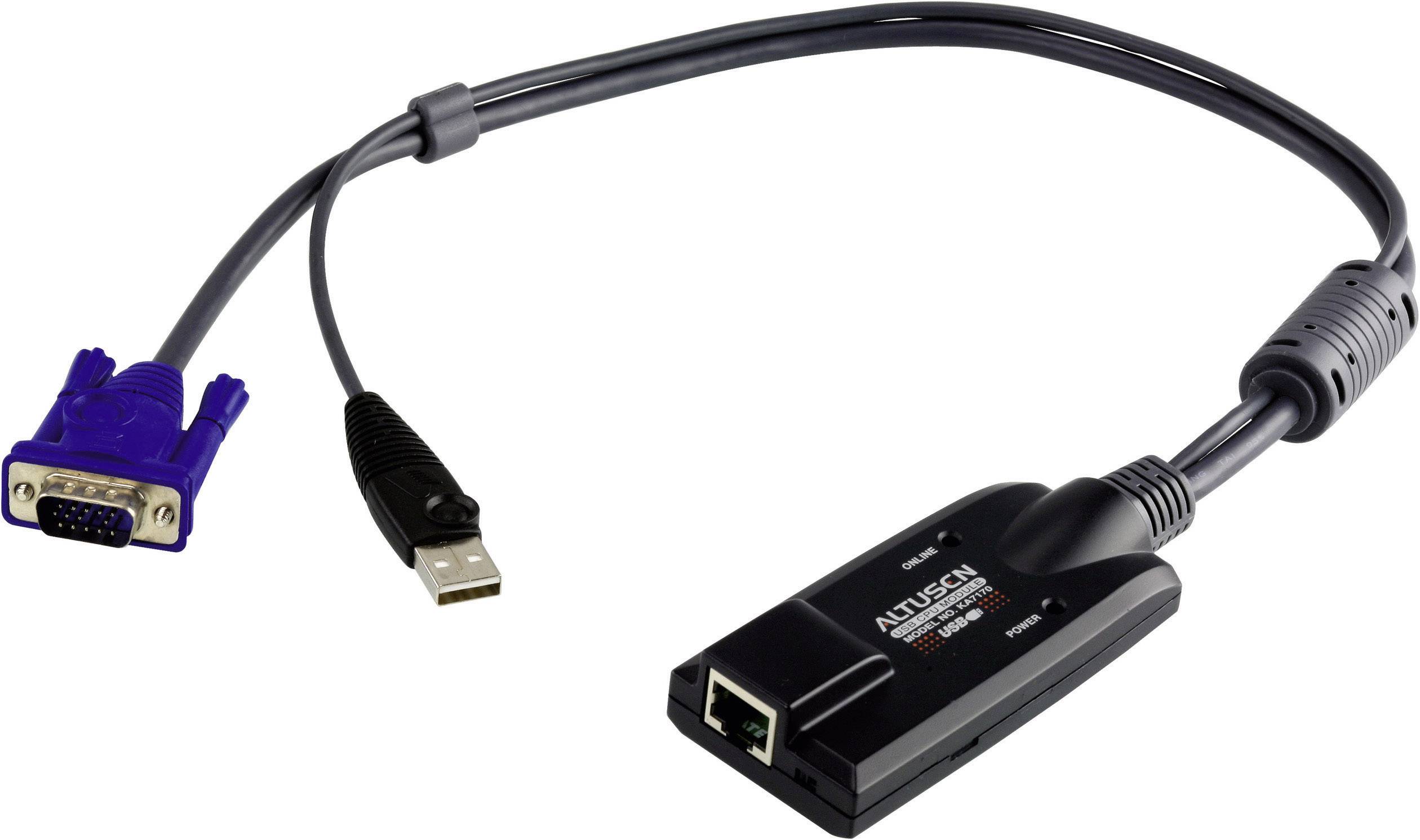 ATEN KVM Adapter [1x VGA-Stecker, USB 2.0 Stecker A - 1x RJ45-Buchse] Schwarz