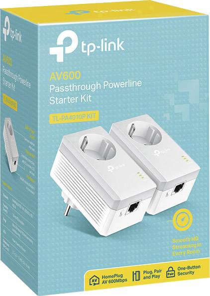 TP-LINK POWERLINE 500M TL-PA4010PKIT IT- AC Pass-through HomePlug AV-Supp.Multiple