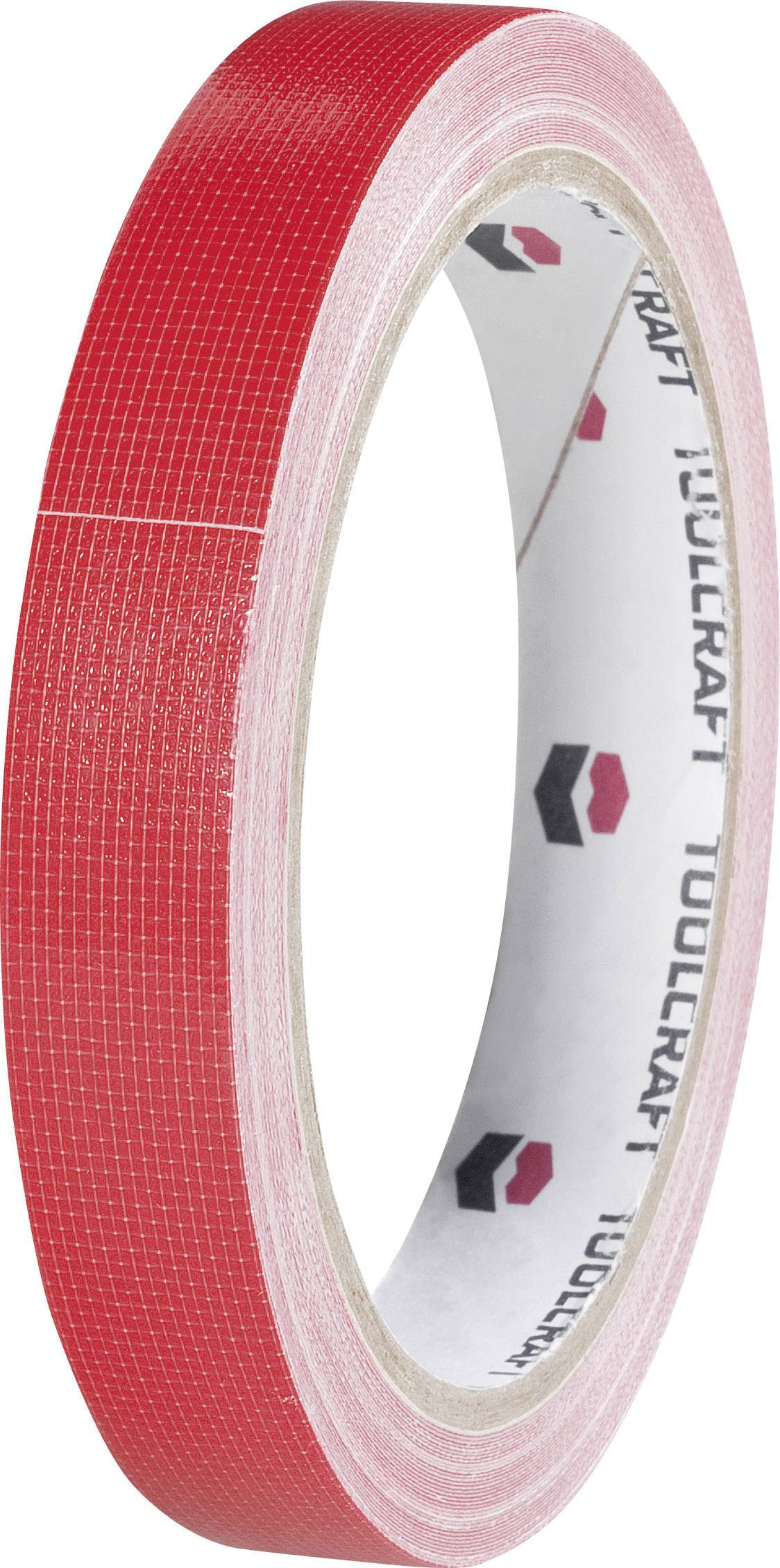 Ein rotes, schmaler Klebebandring, innen mit dem Text „TOOLCRAFT“. Es scheint stark und für handwerkliche Arbeiten geeignet zu sein.