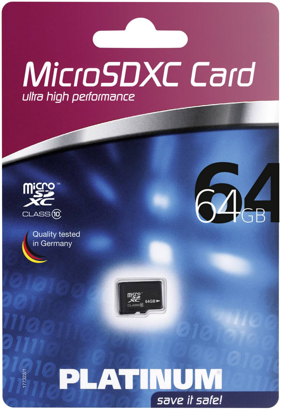 Platinum MICRO SDXC KARTE 64GB CLASS10 microSDXC-Karte 64 GB Class 10