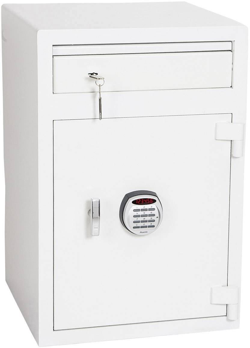 Phoenix SS0998ED-WH Cashier Deposit Einwurftresor mit Geldeinwurfklappe Zahlenschloss