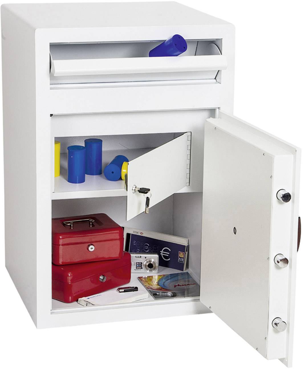 Phoenix SS0998ED-GY Cashier Deposit Einwurftresor mit Geldeinwurfklappe Zahlenschloss