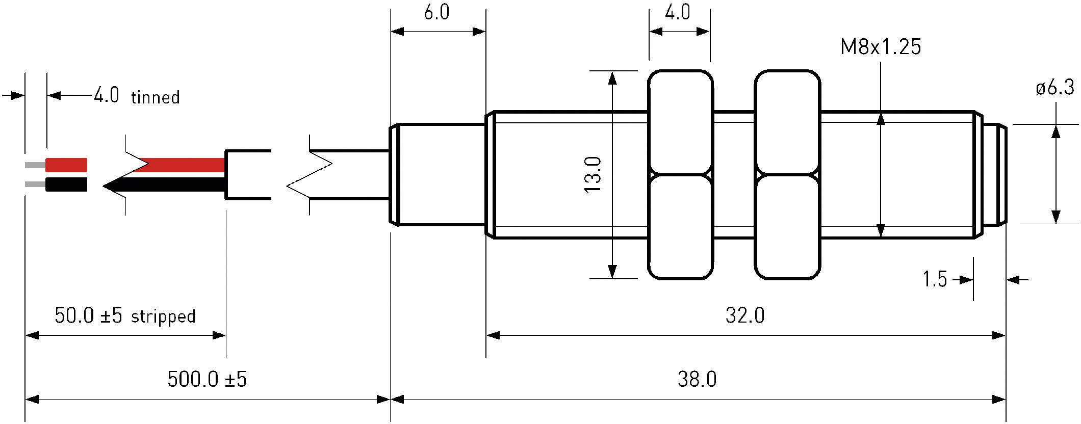 PIC MS-228M-6/972 Reed-Kontakt 1 Schließer 350 V/DC, 300 V/AC 0.7A 70 VA, 50W