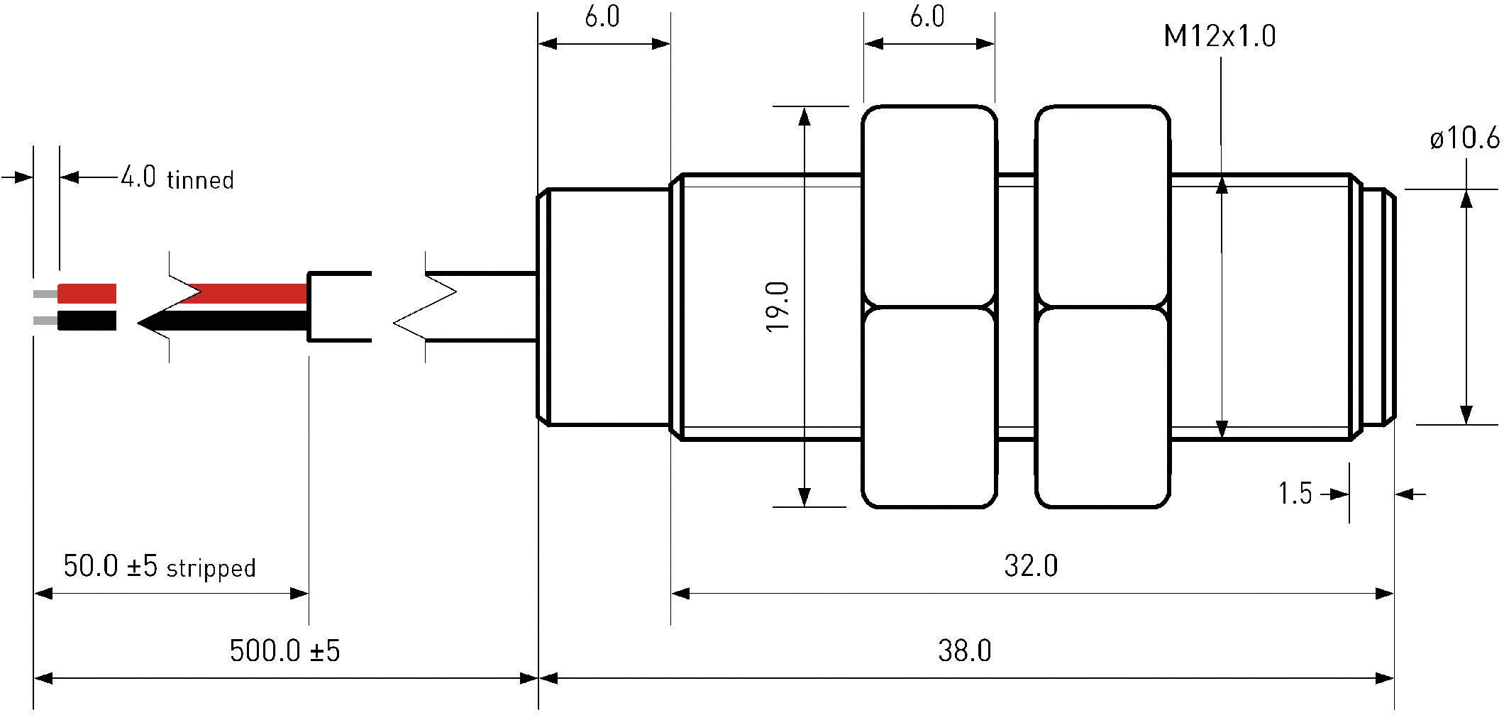 PIC MS-2212M-6/976 Reed-Kontakt 1 Schließer 350 V/DC, 300 V/AC 0.7A 70 VA, 50W