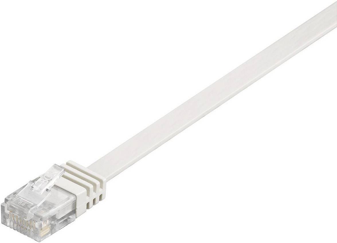 Goobay 95151 RJ45 Patchkabel CAT 6 U/UTP 1.00 m Weiß hochflexibel, flach 1 St.