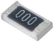 Ein kleiner, rechteckiger elektronischer SMD-Widerstand mit der Aufschrift '000', was einen Widerstandswert von 0 Ohm anzeigt.