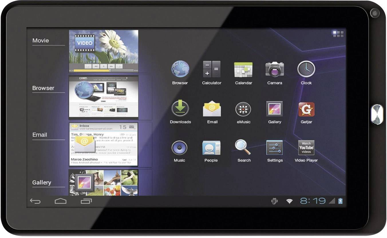 COBY 8 GB Schwarz 25.7 cm (10.1 Zoll) Android™ 4.0 1024 x 600 Pixel