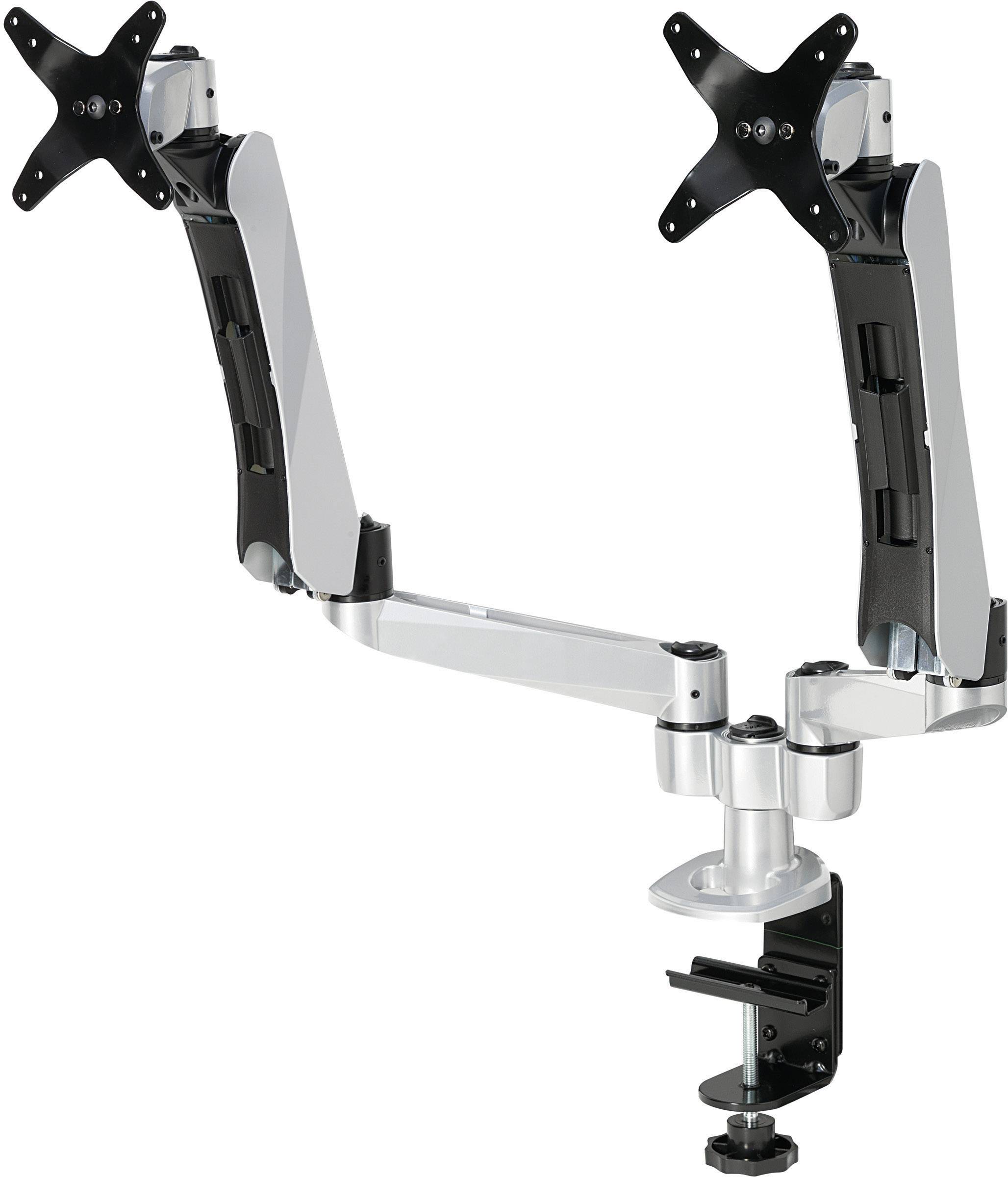 SpeaKa Professional SP-1624800 SuperFlex 2fach Monitor-Tischhalterung 25,4cm (10") - 68,6cm (27") Silber-Schwarz Höhenverstellbar