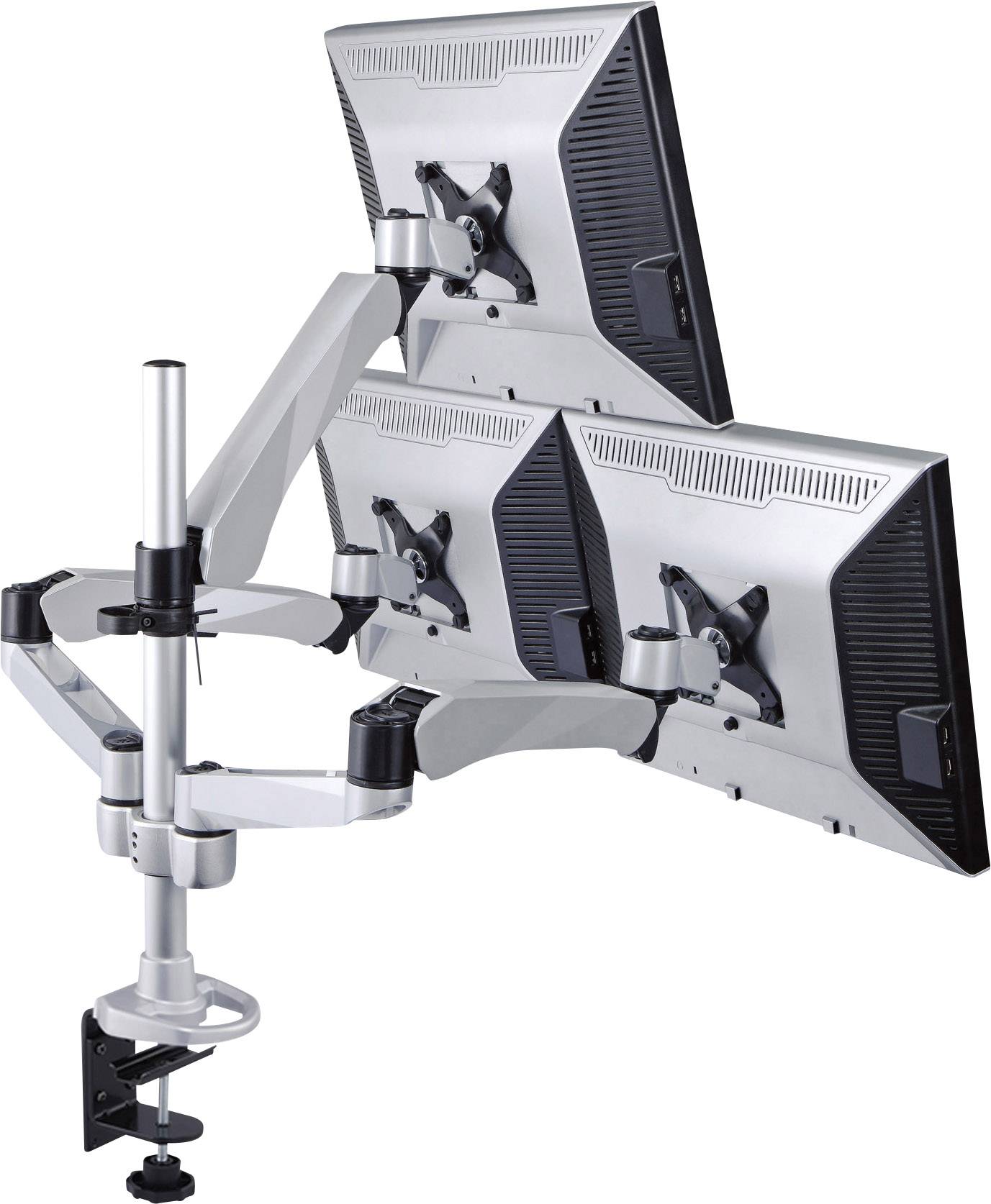 SpeaKa Professional SP-1624812 Flex 3fach Monitor-Tischhalterung 25,4cm (10") - 61,0cm (24") Höhenverstellbar, Neigbar