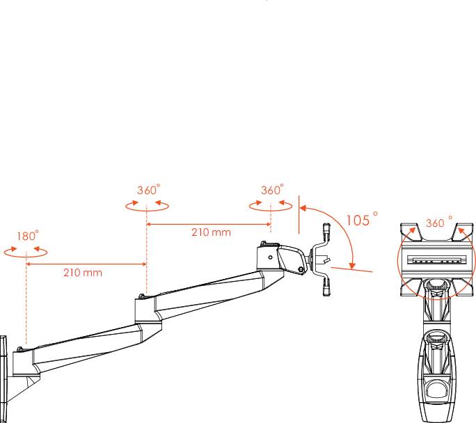 SpeaKa Professional SP-1624900 SuperSwivel for Apple 1fach Monitor-Wandhalterung 25,4cm (10") - 76,2cm (30") Neigbar, Schwenkbar