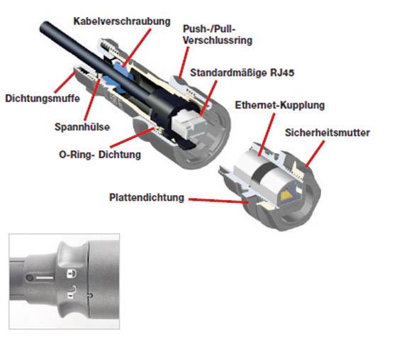 Bulgin PXM6034/A Sensor-/Aktor-Datensteckverbinder Stecker, gerade Polzahl Sensoren: 8P8C 1St.