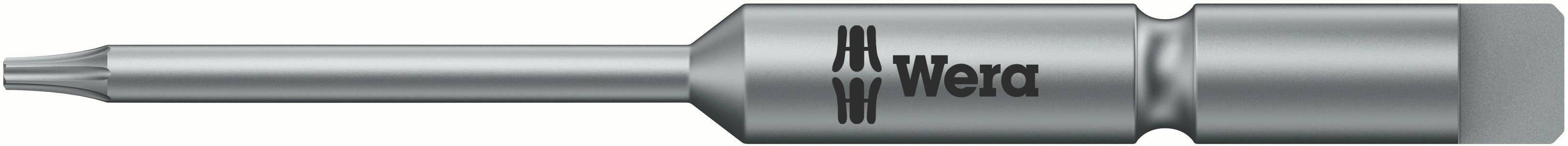 Bitschraubendreher-Aufsatz des Typs TX20 aus Metall für präzises Einsetzen; markiert mit 'Wera' Logo.