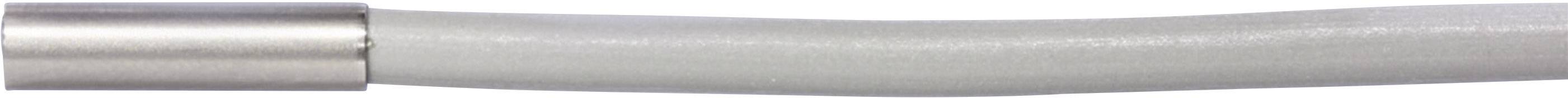 Metallrohr mit flexiblem grauem Schlauchabschnitt, seitliche Ansicht.