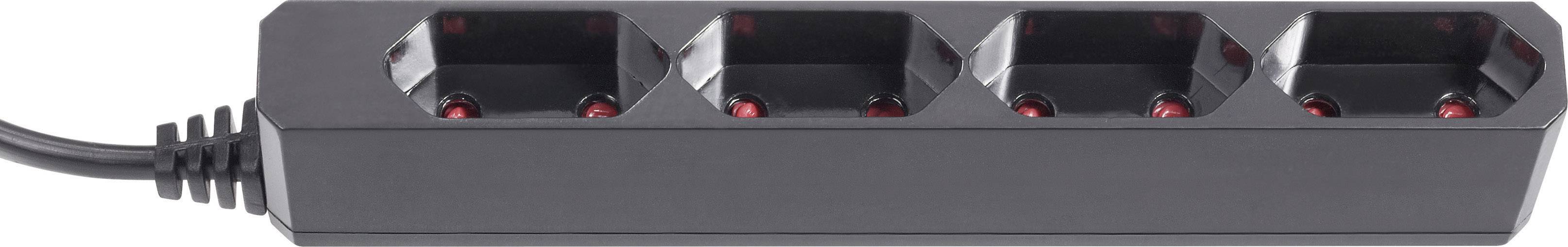 GAO EU4 BLACK Steckdosenleiste 4fach Schwarz Eurostecker 1St.