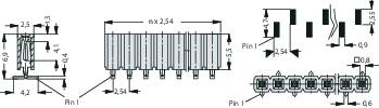 ASCII-Art: Eine Reihe von Computern, verbunden durch Kabel und mit Textzeilen beschrieben.