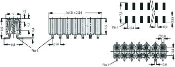 Fischer Elektronik Buchsenleiste (Standard) Anzahl Reihen: 2 Polzahl je Reihe: 20 BL LP 6 SMD/ 40/Z
