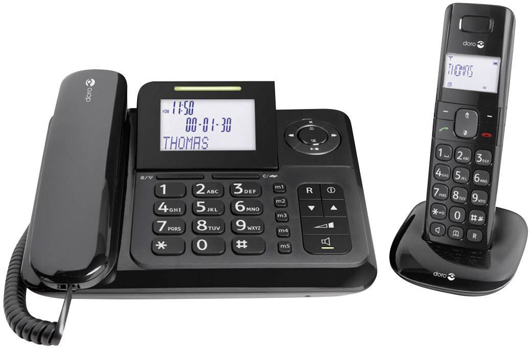 Doro Comfort 4005 Combo Schnurgebundenes Seniorentelefon Optische Anrufsignalisierung, Anrufbeantworter, Freisprechen