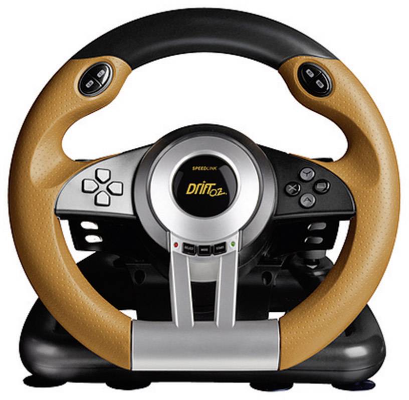 SpeedLink DRIFT O.Z. Racing Wheel Lenkrad USB PC Schwarz, Orange inkl. Pedale