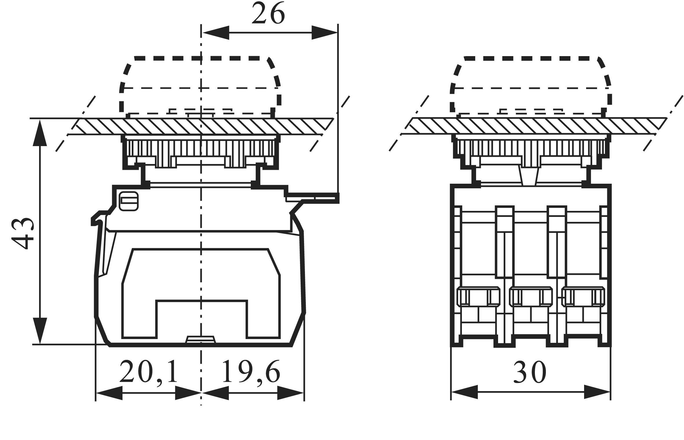 BACO 333ERAGL10 Kontaktelement, LED-Element mit Befestigungsadapter 1 Schließer Grün tastend 24 V 1
