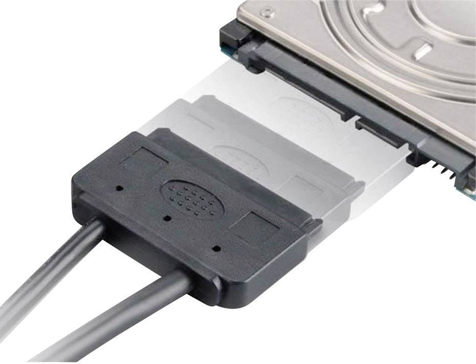 Akasa Festplatten/SSD Adapter [1x SATA-Kombi-Buchse 7+15pol. - 1x USB 2.0 Stecker A, eSATA-Stecker 7pol.] 0.40m