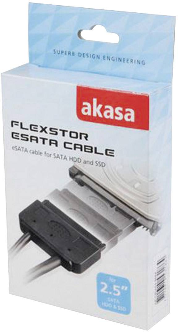 Akasa Festplatten/SSD Adapter [1x SATA-Kombi-Buchse 7+15pol. - 1x USB 2.0 Stecker A, eSATA-Stecker 7pol.] 0.40m