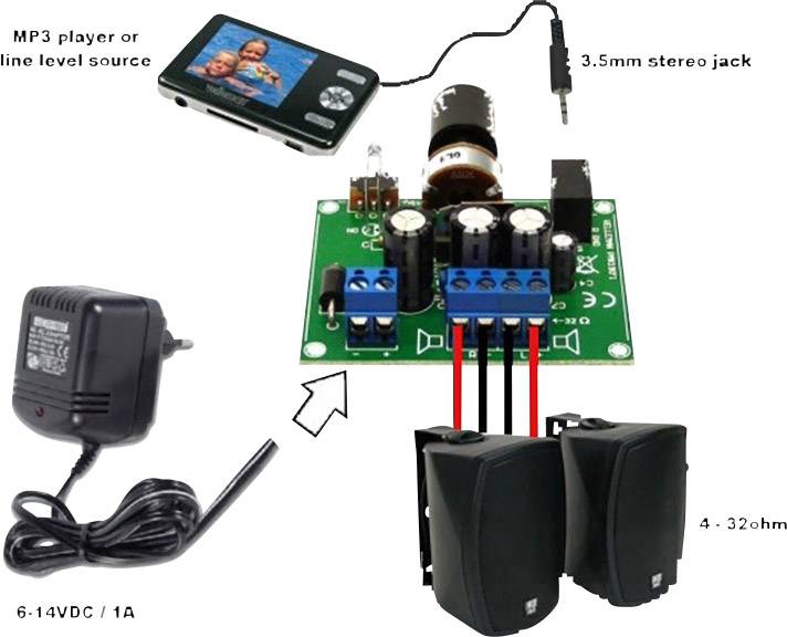 Whadda MK190 Verstärker Bausatz 6 V/DC, 9 V/DC, 12 V/DC