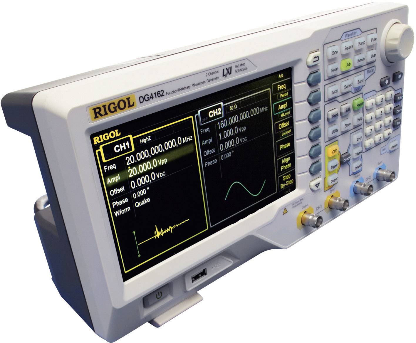Rigol DG4162 Funktionsgenerator netzbetrieben 0.000001Hz - 160MHz Sinus, Rechteck, Puls, Rauschen, Arbiträr, Dreieck
