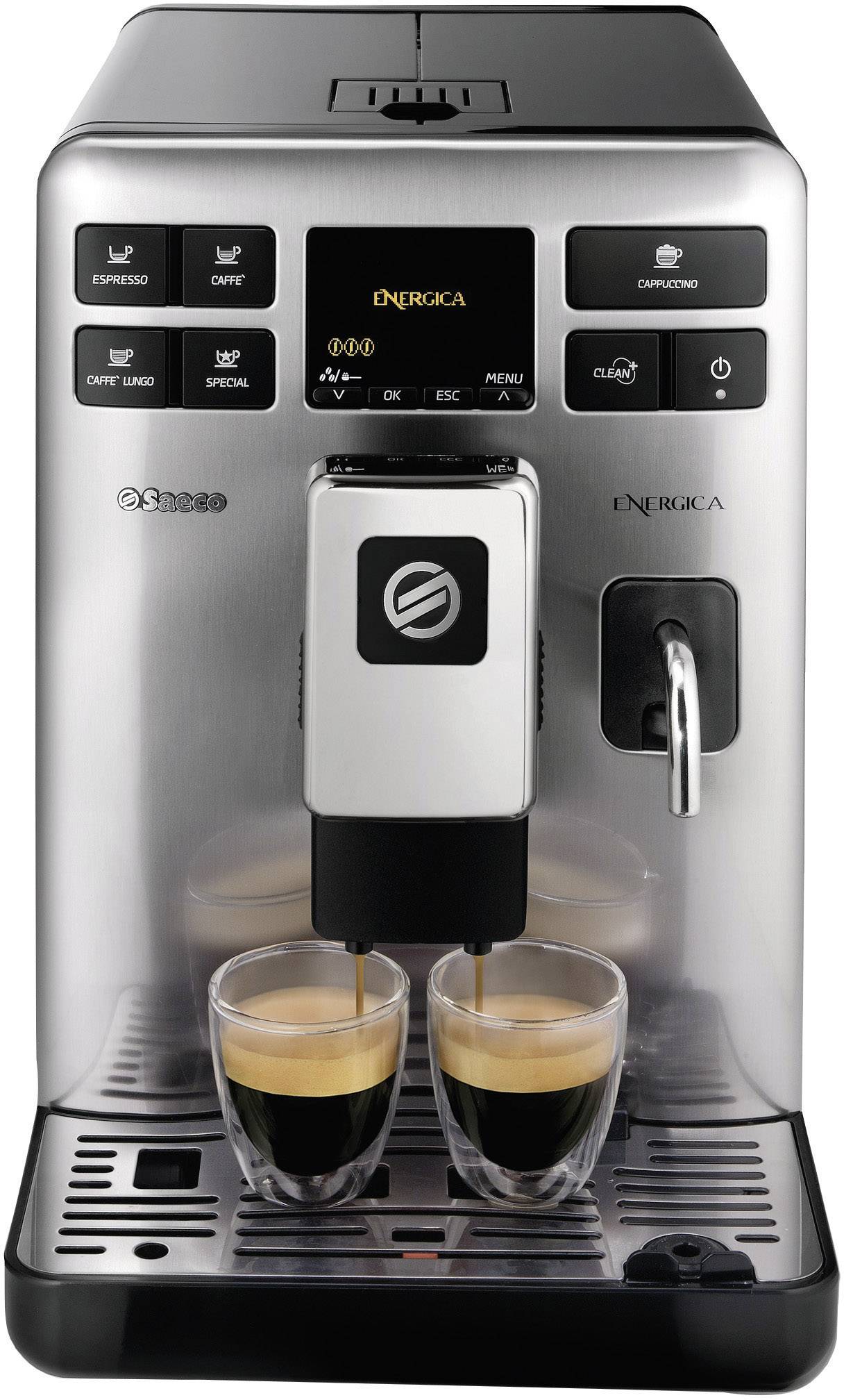 Saeco Energica HD8852/01 Kaffeevollautomat Edelstahl, Schwarz