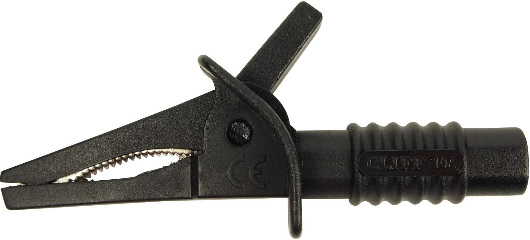 Cliff CRC/01 Sicherheits-Abgreifklemme Steckanschluss 4mm CAT II 1000 V, CAT III 600V Schwarz