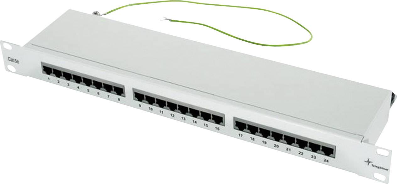 Telegärtner J02023B0017 24 Port Netzwerk-Patchpanel 483 mm (19") CAT 5e 1 HE Grau Bestückt