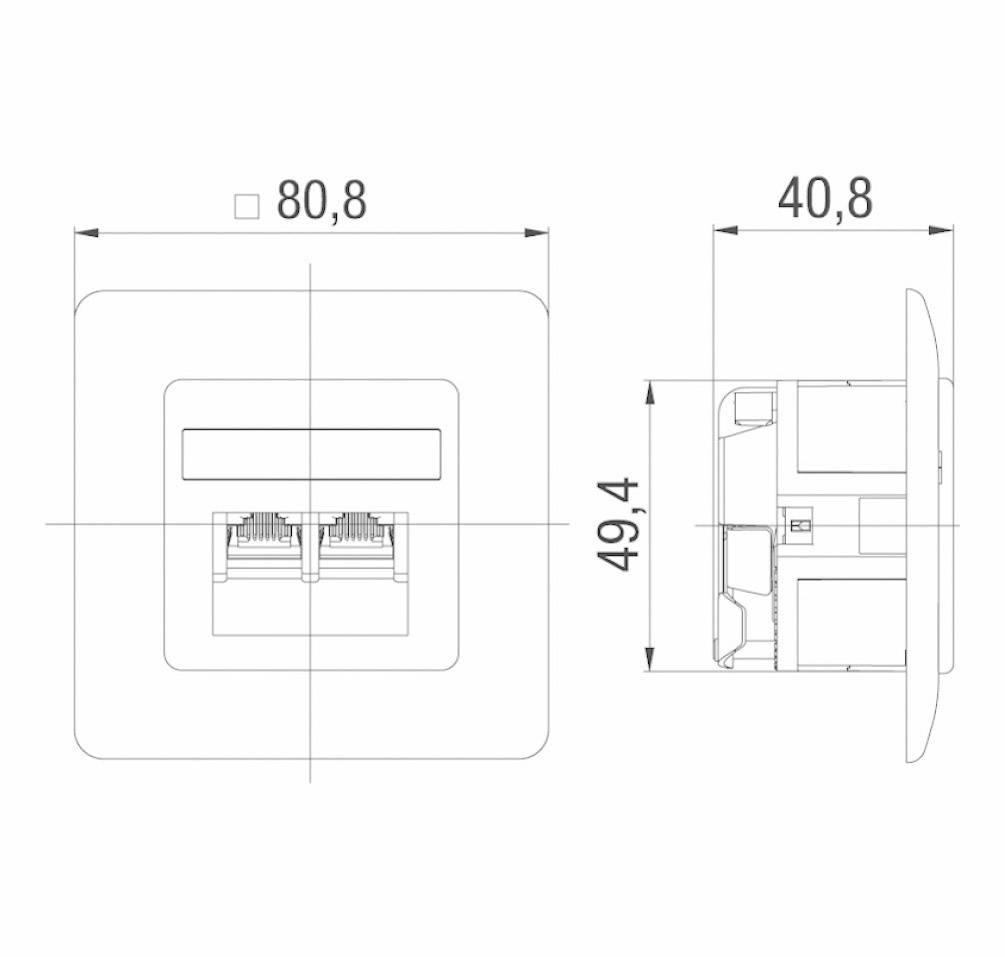 Rutenbeck UAE-Anschlussdose rws UAEClassEAiso8/8Uprw