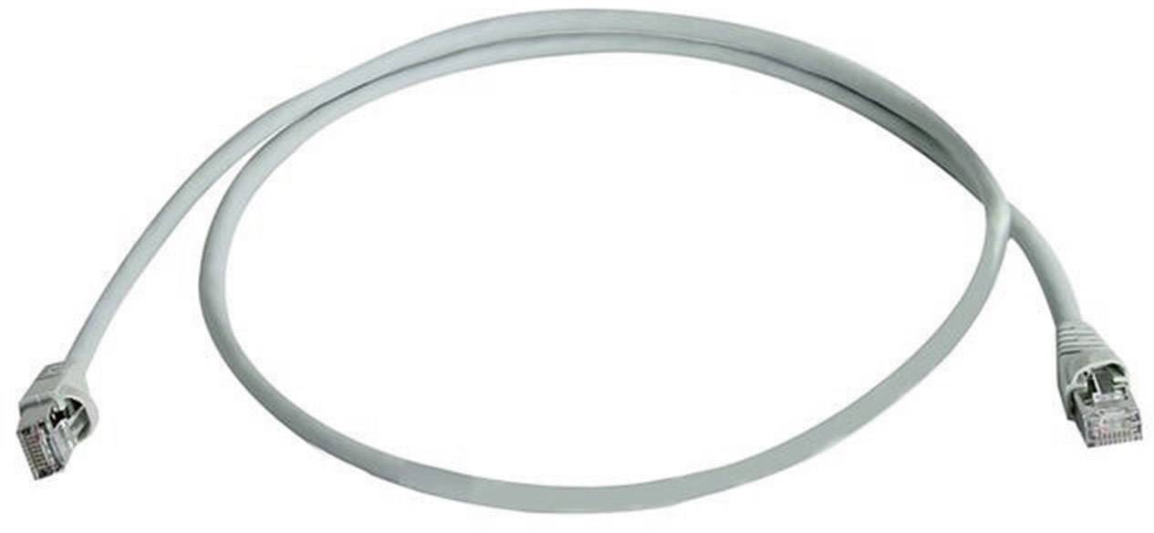 Telegärtner 100008262 RJ45 Netzwerkkabel, Patchkabel CAT 6a S/FTP 2.00 m Grau UL-zertifiziert, Flammwidrig, mit Rastnasenschutz 1 St.