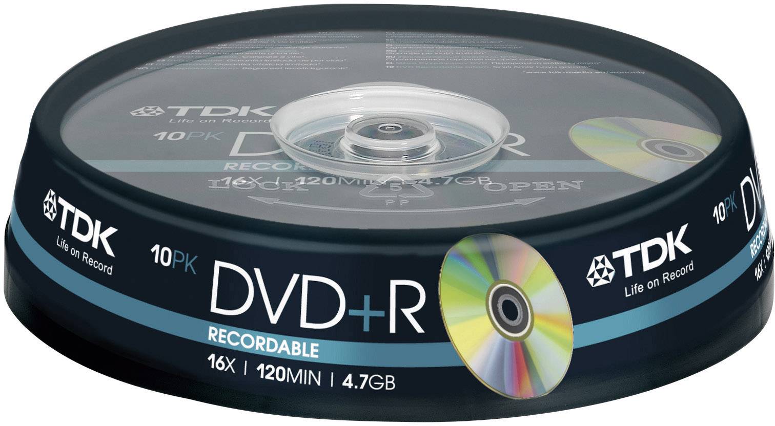 TDK DVD+R 4,7GB 16X 10ER SPINDEL