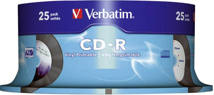 Verbatim 43710 CD-R 80 Rohling 700 MB 25 St. Spindel Vinyl