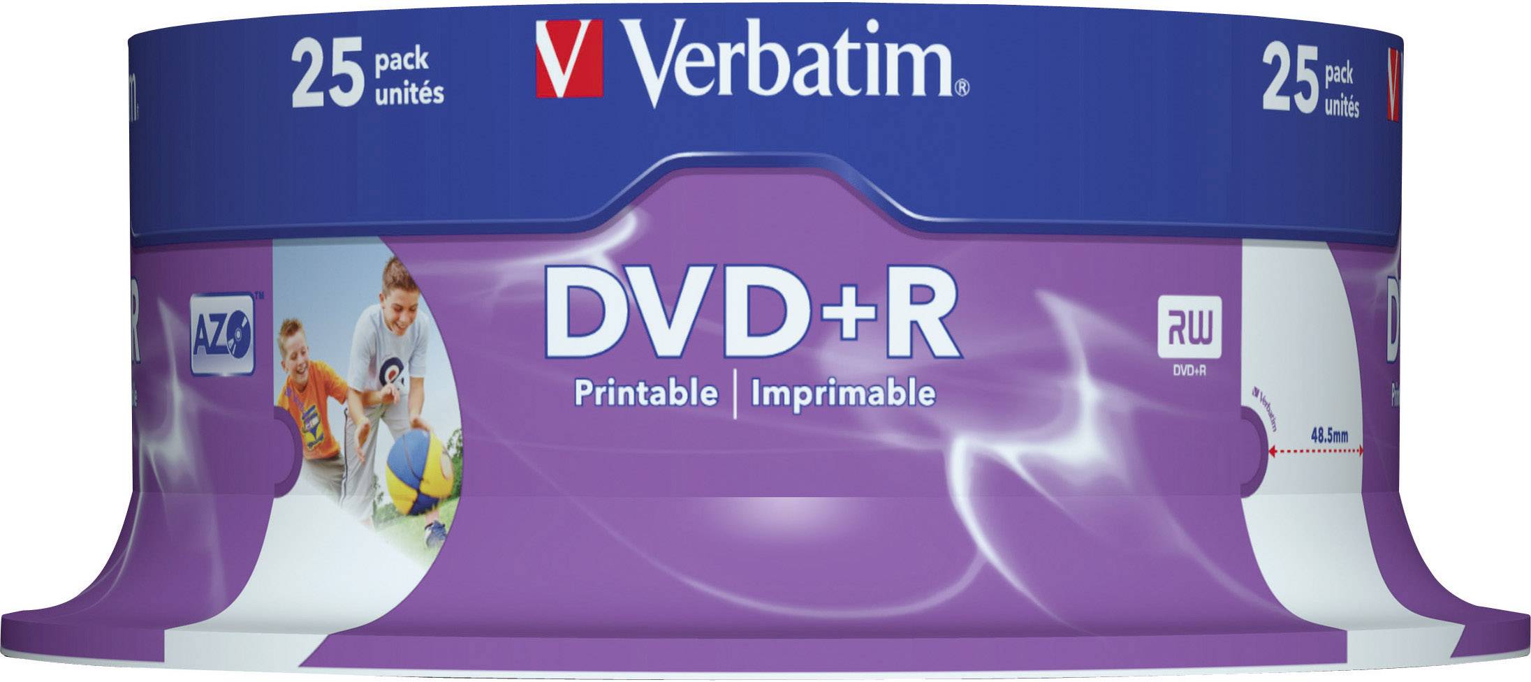 Verbatim 43539 DVD+R Rohling 4.7 GB 25 St. Spindel Bedruckbar