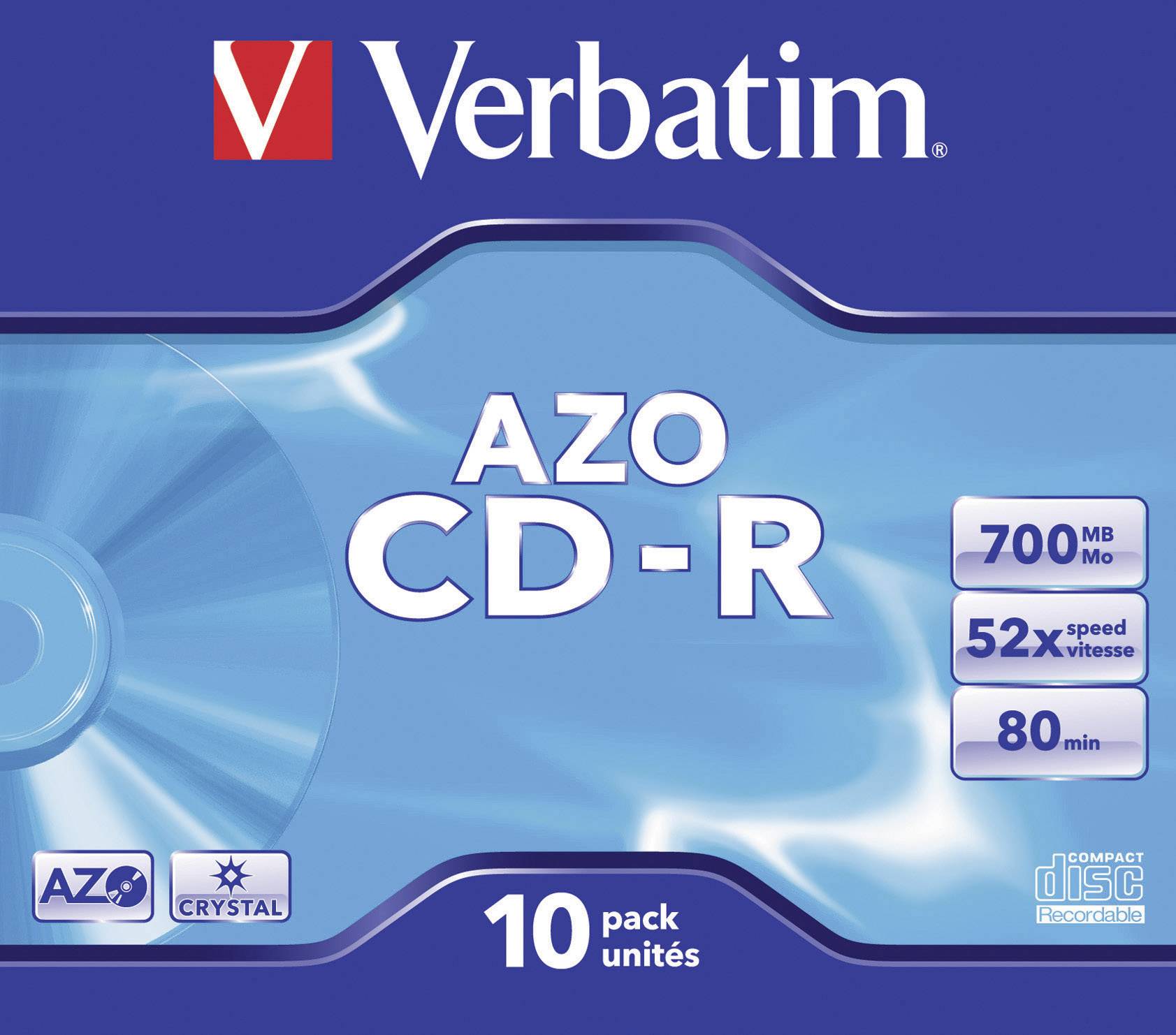 Verbatim CD-R 43327 52x 700MB 80Min. Jewelcase 10 St./Pack.