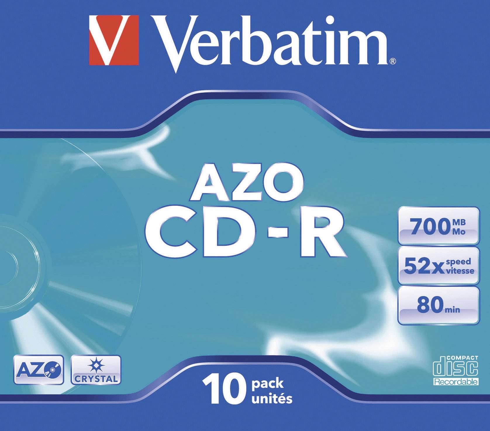 Verbatim CD-R 43327 52x 700MB 80Min. Jewelcase 10 St./Pack.