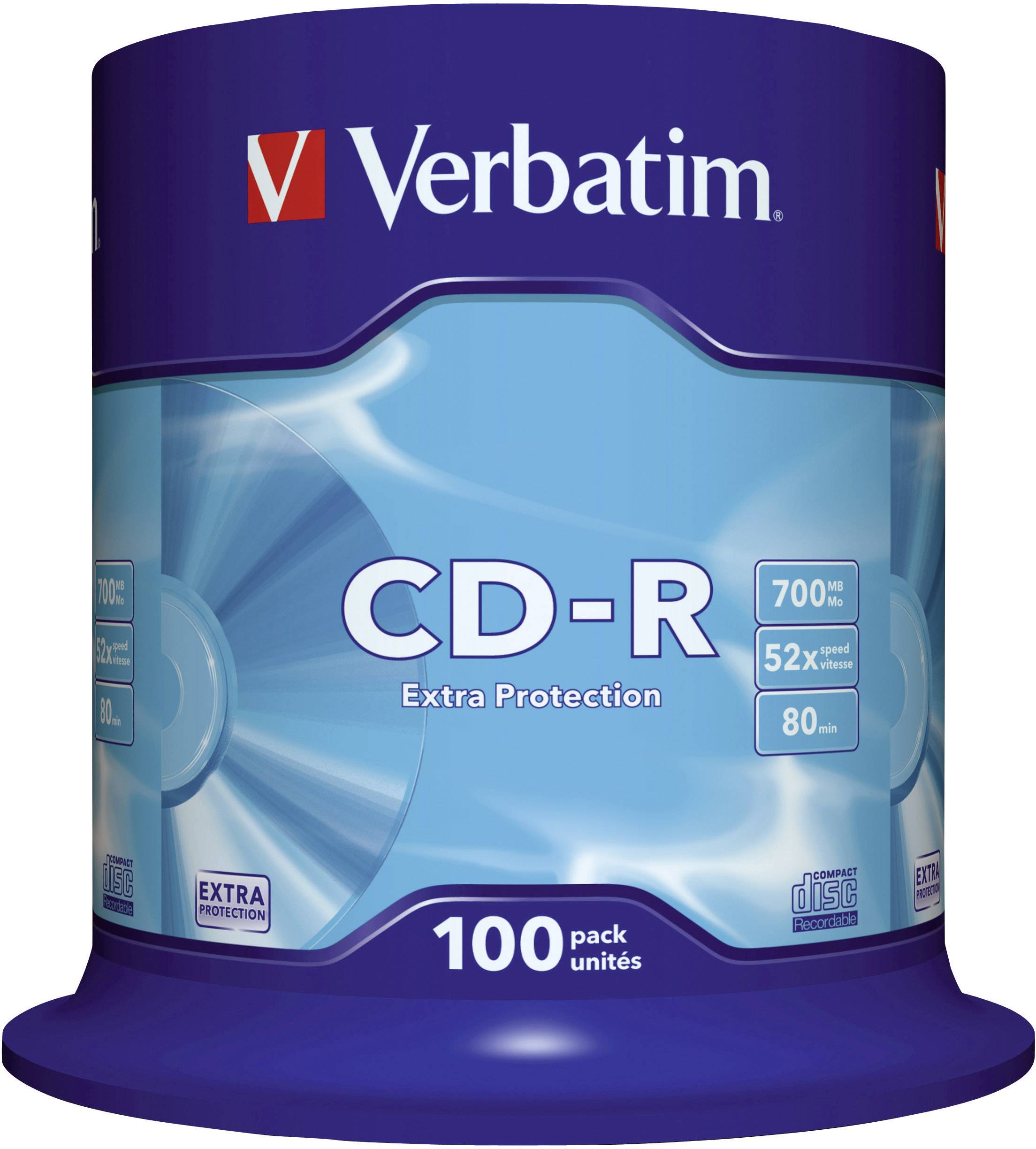 Verbatim CD-R 43411 52x 700MB 80Min. Spindel 100 St./Pack.